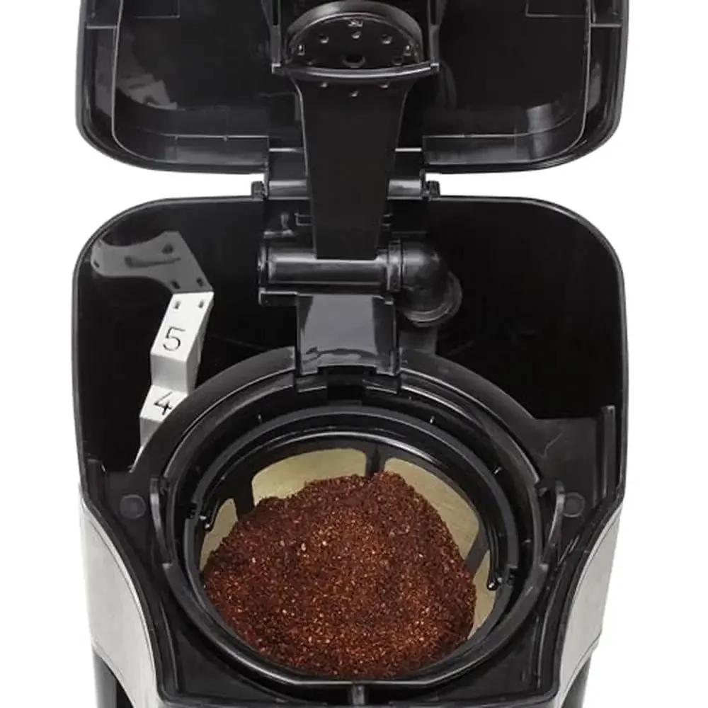 Mini Drip Coffee Maker Stainless Steel Programmable Timer Warmer Black 5-Cup 2