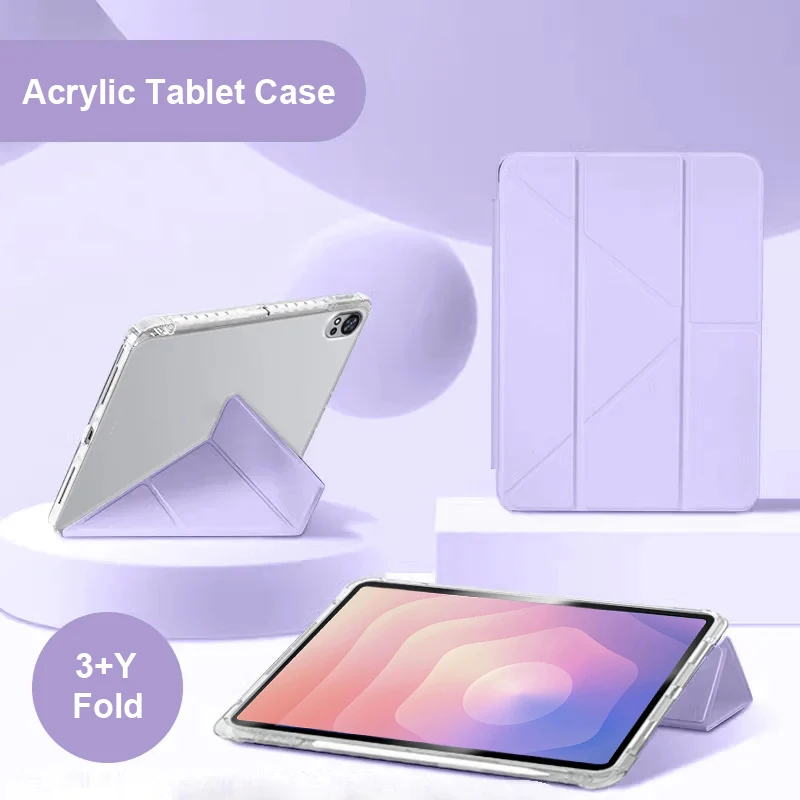 Smart Fold Leather Acrylic Back Cover