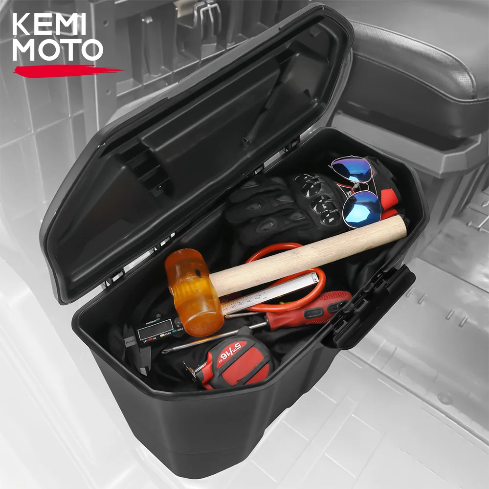 KEMIMOTO UTV 3.7 Gal/14L Removable Storage Bin Passenger-side Under-seat Box for Defender, Defender MAX 2016-2023 #715003314 2pcs seat recliner handle lever passenger side for chevy silverado suburban 2007 2014 for gmc sierra yukon xl 15232594 15232598