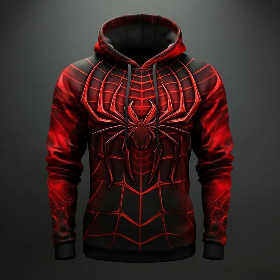 thumbnail image 1 of Sudaderas con estampado 3D de araña para hombre, Sudadera con capucha de gran tamaño, ropa de calle Harajuku de tendencia Hip Hop, Cosplay de ocio, moda de otoño, 1 of 5