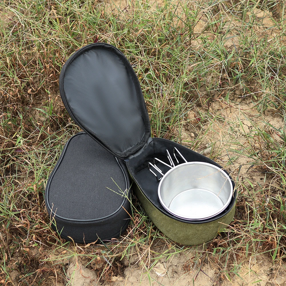 Oxford Barbecue Tableware Organizer Waterproof Sierra Cup Bowl Storage Pouch with Zipper Wearable for Travel Carrying
