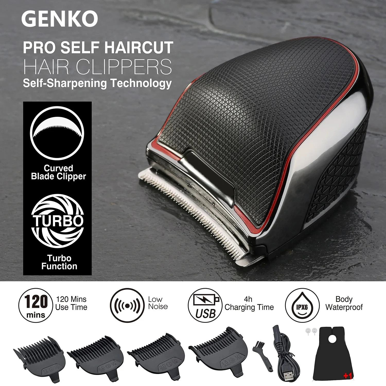 Shortcut Pro Hair Cutting Self Haircut Kit Balding Hair Clippers Beard Trimmer Cordless Electric Men Clippers