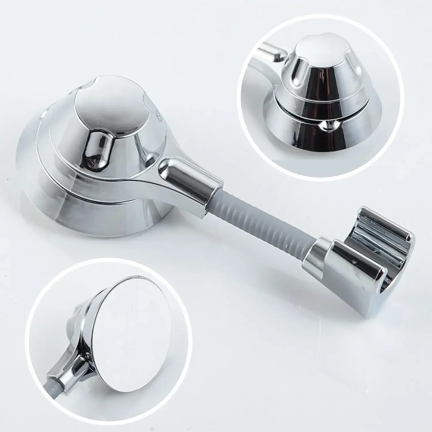 Suction Cup Shower Holder Adjustable Shower Head Holder Nozzle Handheld Punch-Free Multi Angle Rotation Bracket