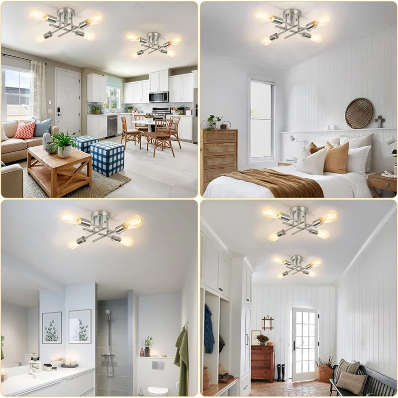 ثريا سقف غرفة النوم الحديثة، ضوء سقف شبه مدمج إسكن...