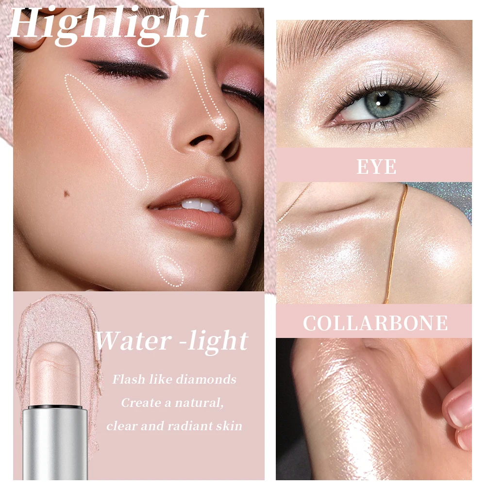 1pcs Liquid Luminizer Blush Makeup Liquid Illuminator Face Highlighter Long Lasting Natural Skin Tint Face Blush Wand for Cheek