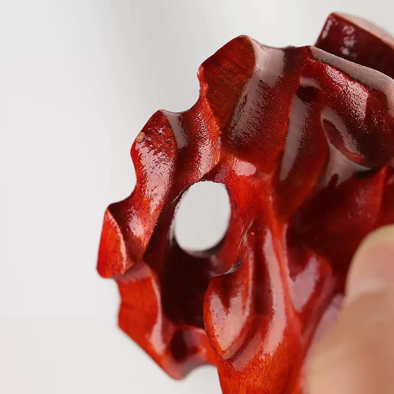 Red Wood Carving Stone Base, Single High Base, Handicraft Ornaments, Tea Pot Root Carving, Antique Wood