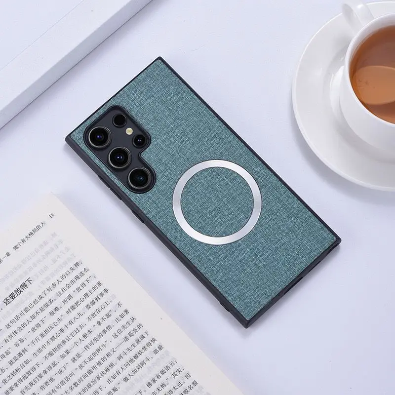 Sleek Fabric Case with Magnetic Charging Compatibility and Silicone Protection