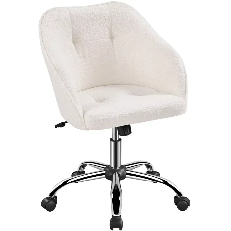 

Adjustable Swivel Velvet Desk Chair for Home Office, Ivory