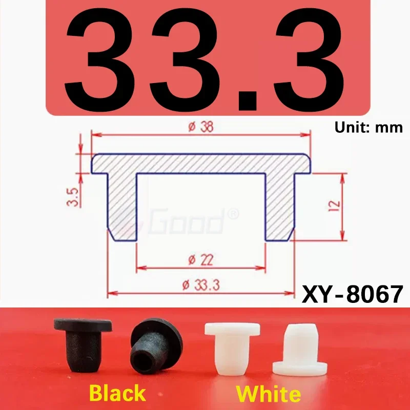 Black Silicone Rubber Hollow Stopper Plug | Sealing Caps & Dust Protectors