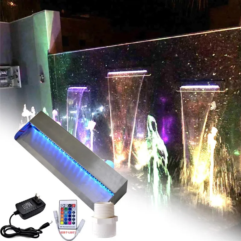 

Выход водопада из нержавеющей стали для двора, Рокера, сада, красочное освещение, водная занавеска на стену, ландшафт, водный канал