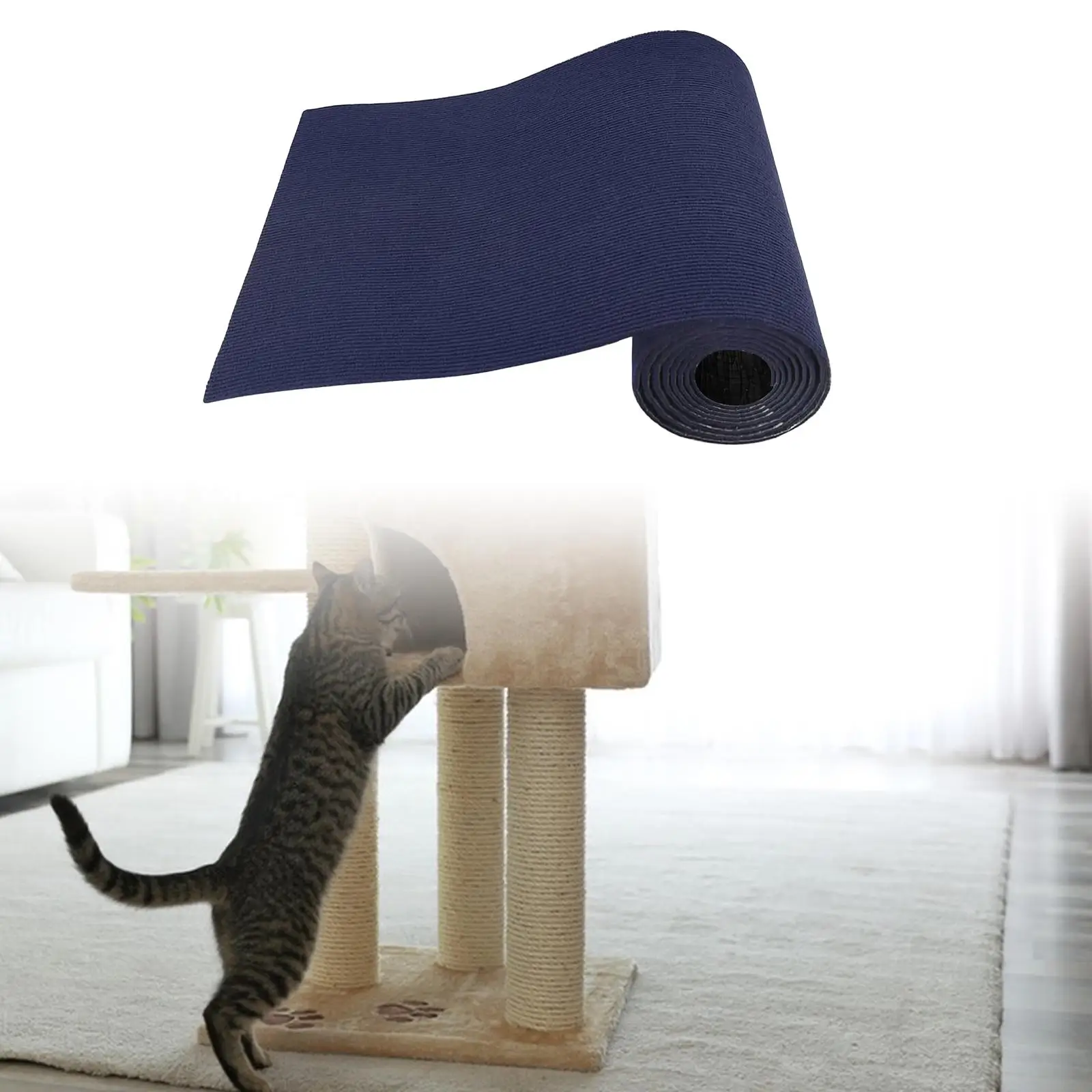 Trimmable Cat Scratch Mat Cat Scratch Carpet Self Adhesive Cat Scratcher Mat Cat Scratching Post Carpet for Cat Tree Shelf
