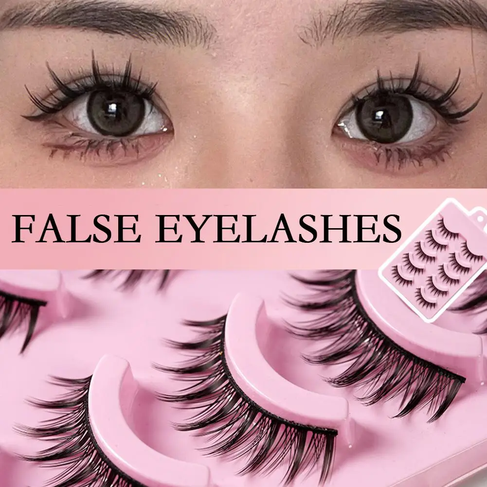 

5 Pairs 3D Mink Lashes Soft Natural Long False Eyelashes Tools Reusable Makeup Soft Faux Eyelash Fluffy Wispy Extension M3A8