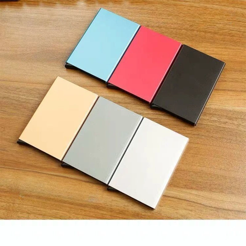 Anti-theft ID Credit Card Holder Porte Carte Thin Aluminium Metal Wallets Pocket Case Bank Women Men Credit Card Box tarjetero 6