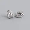 Boucles d'oreilles créoles trèfle en argent sterling 925 pour femmes et jeunes filles, élégantes et tendance, idéales pour mariage, fête, accessoires de bijoux, cadeaux