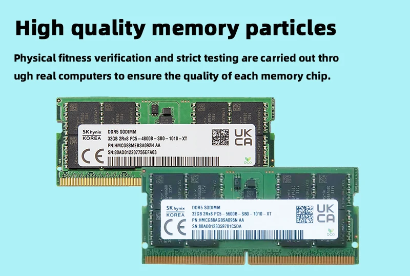 SK hynix Memória RAM DDR5 SODIMM para Laptop 8GB 16GB 32GB 4800MHz