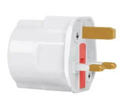 Universal Multifunctional Power Plug Adapter with Fuse - EU to UK Conversion - UK Plug (WHITE)