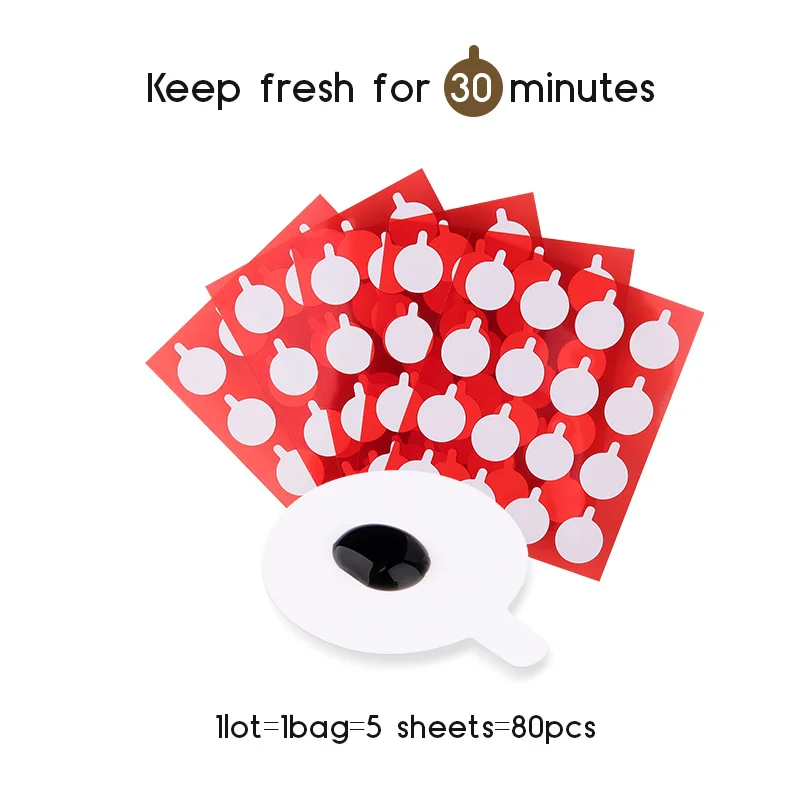 

Misslamode 80pcs Eyelash Glue Holders Disposable Eyelash Extension Adhesive Stickers Keep Glue Fresh For 30min Pads Make Up Tool