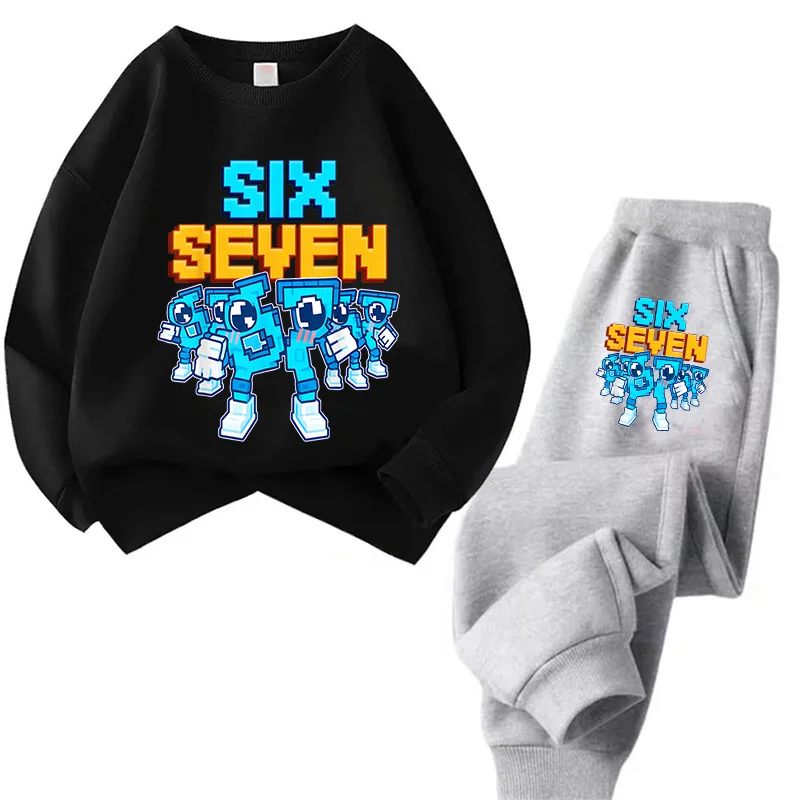 ملابس هوديز للأطفال بتصميم إيطالي 'Brainrot'، بدلة 'Steal A BrainRot'، سترات للأولاد والبنات، طقم سويت شيرت برقبة دائرية للأطفال 67 سكس سيفن