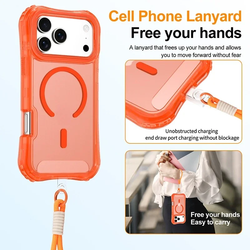 Armor 3IN1 PC TPU Magnetic Charging Clear Case for iPhone 17 Pro Max - Corner Protection