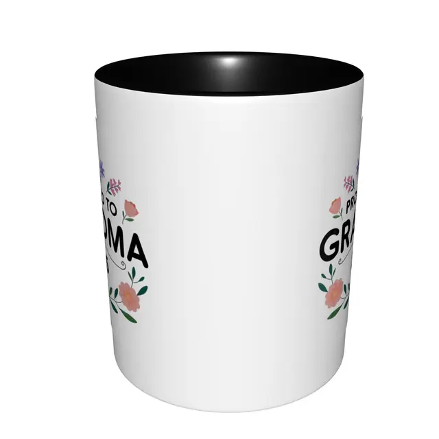 Promoted to Grandma 2025 Flower Mugs With Black Handle Birthday Coffee Mugs Ceramic Tea Cups 11oz 3