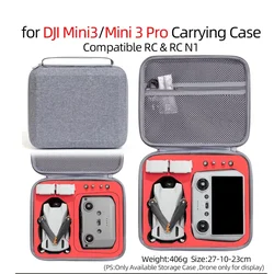 Portable Storage Bag for Drone Remote Controller with Carrying Case (Gray inner red)