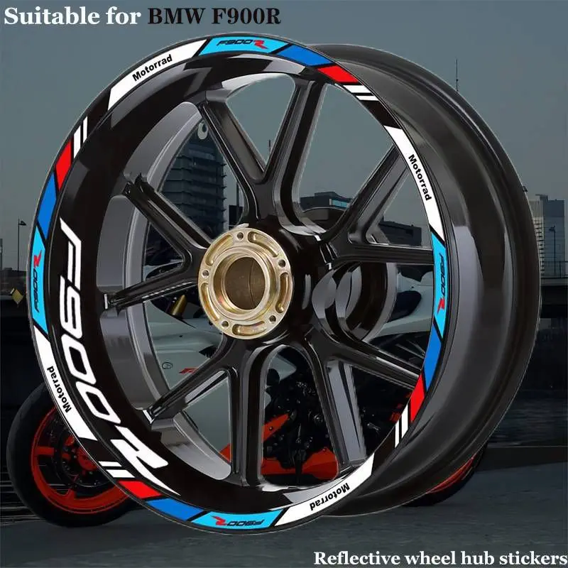 For BMW F900R R17 Inch Reflective Motorcycle Accessories Wheel tire modification Sticker Hub Waterproof Decals Rim Stripe Tape