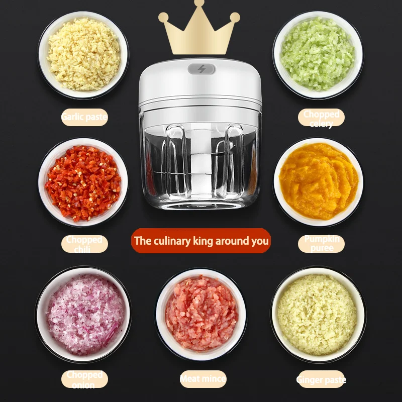 Mini household garlic puree electric garlic blender for babies, food grinder, cooking meat grinder, new garlic grinder