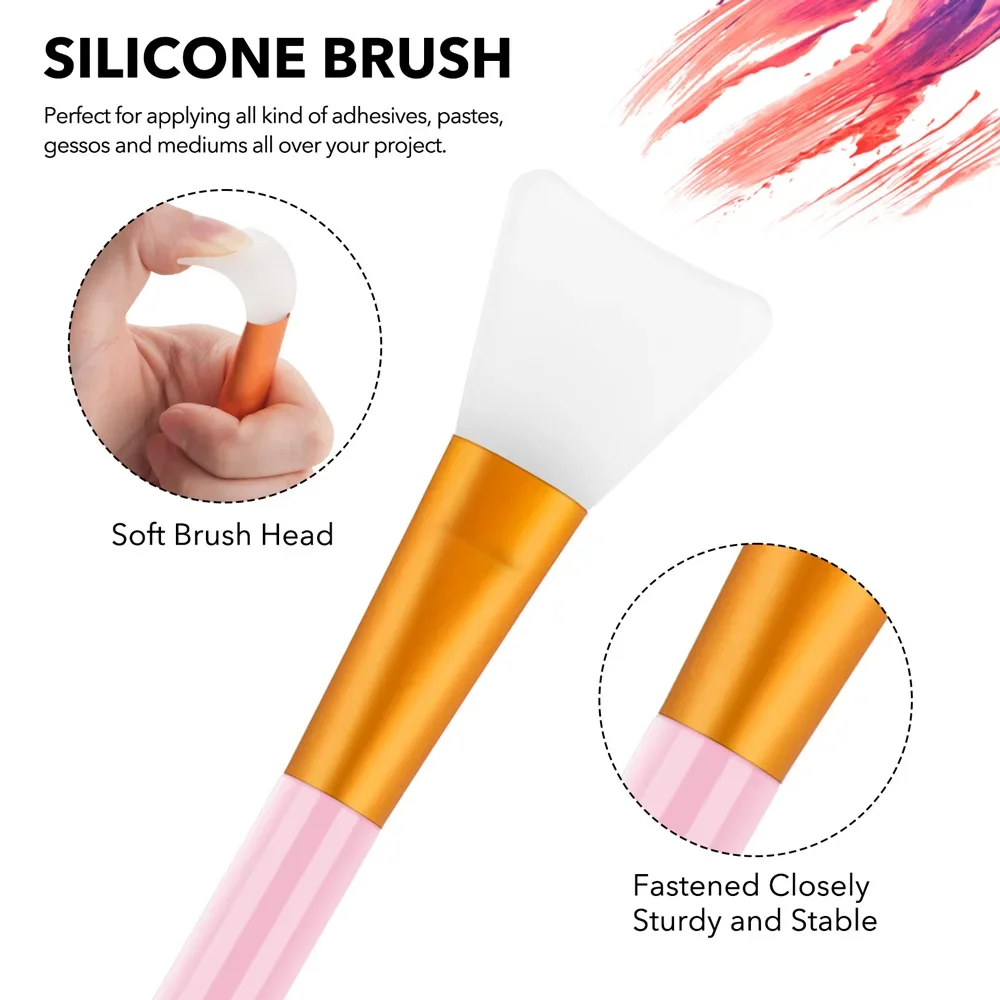 Silicone Craft Brushes 4~6 Pcs/set for Applying Epoxy Resin Spatula Mixed Media Spreading Craft Tools