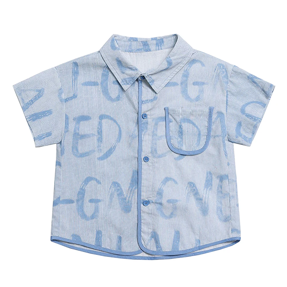 

NEW 2-6T Kids Boys Shirt Casual Summer Short Sleeve 100% Cotton Shirts For Boys Top Clothes Korean Style Summer Clothes