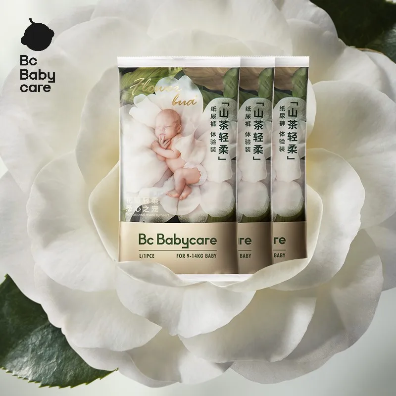 Bc Babycare 3pcs Trial Pack Pull-ups Disposable Diaper Pants Children Flower Series Breathable Soft Diaper 12-17KG,for 0-13M