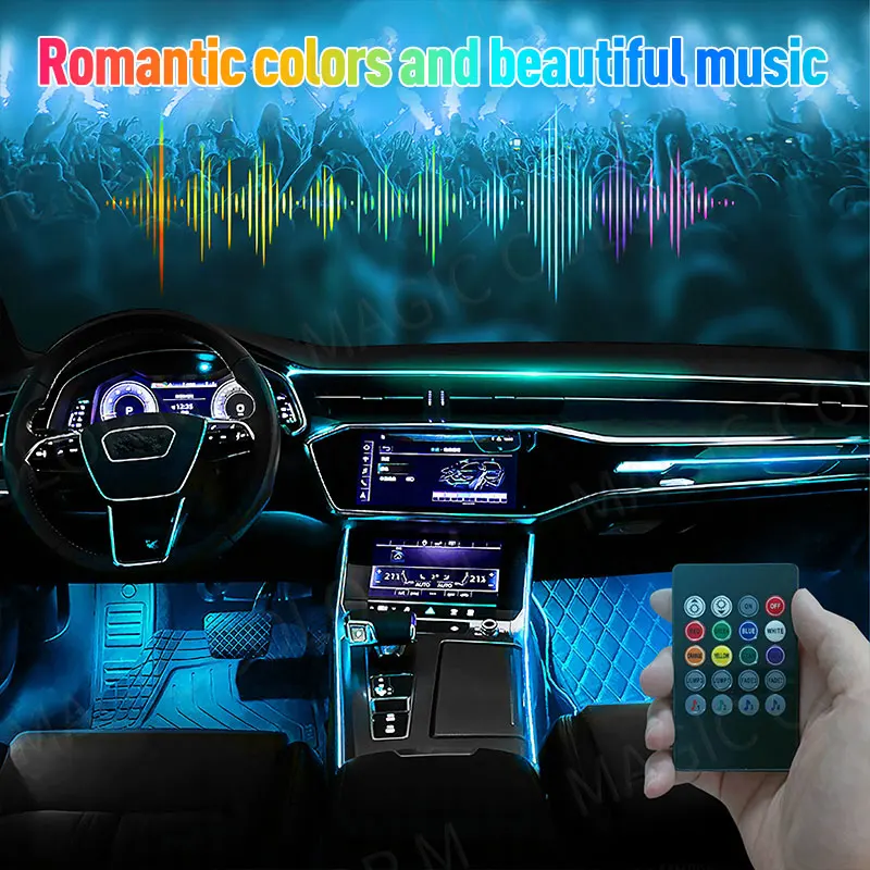 Led Auto Fuß Umgebungs Licht 48/72 RGB Automotive Interior Dekorative  Atmosphäre Lampe Hintergrundbeleuchtung Streifen USB Drahtlose  Fernbedienung - AliExpress