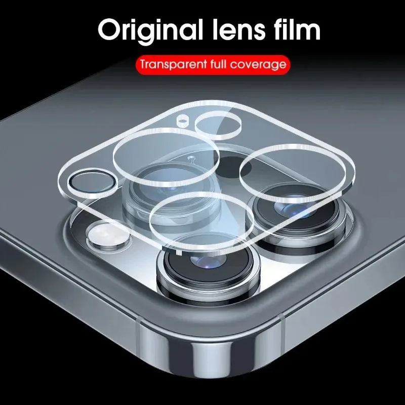 5pcs Full Cover Camera Lens Protector Glass For Apple IPhone 16promax 16plus 16 for 15 Plus 14 Pro Max 13 12 Mini Tempered Glass