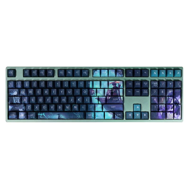 Desenhos Animados Anime Gaming Key Caps Pbt Dye Subbed Keycaps Keycap Perfil Cereja Impacto Genshin Kunikuzushi 108 Chaves Set - Imagem 2