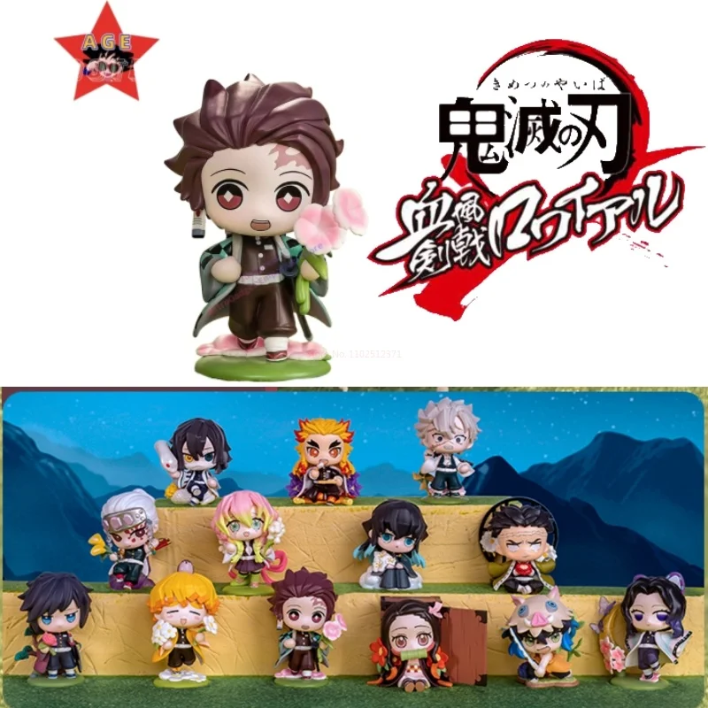 

Original Bubble Mart Demon Slayer Blind Box Kamado Tanjirou Kamado Nezuko Box Pvc Anime Figure Model Male Doll Gift