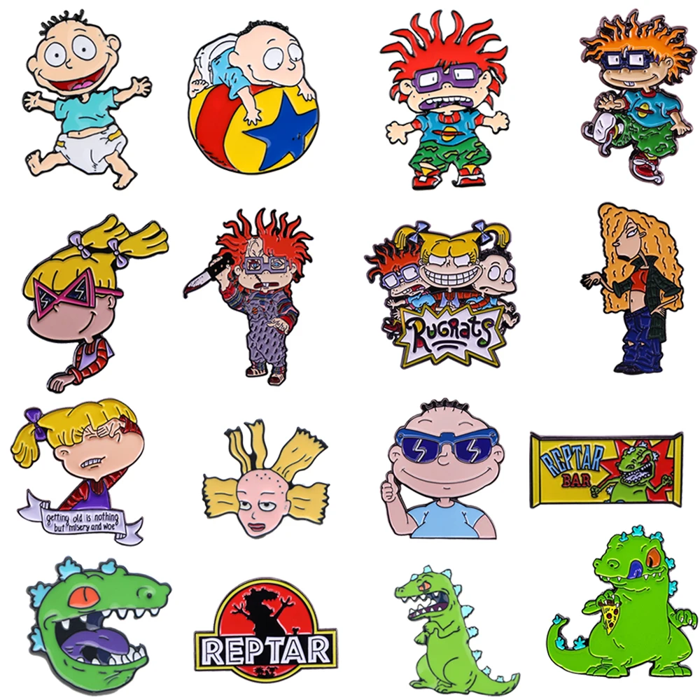 cool cartoon enamel brooch collection pins clothing backpack lapel badges fashion jewelry accessories for friends holiday gifts Naughty Cartoon Character Enamelled Brooch Collect Cool Brooches Clothing Bags Lapel Badges Fashion Jewelry Accessories Gifts