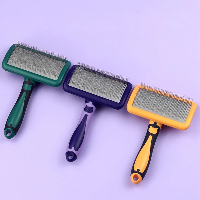 Dog Brush Stainless Steel Dogs Combs Massage Dog Grooming Brush Pet Hair Remover Cleaning Tools Soft Handle Cat Comb Cat Br Comb 3