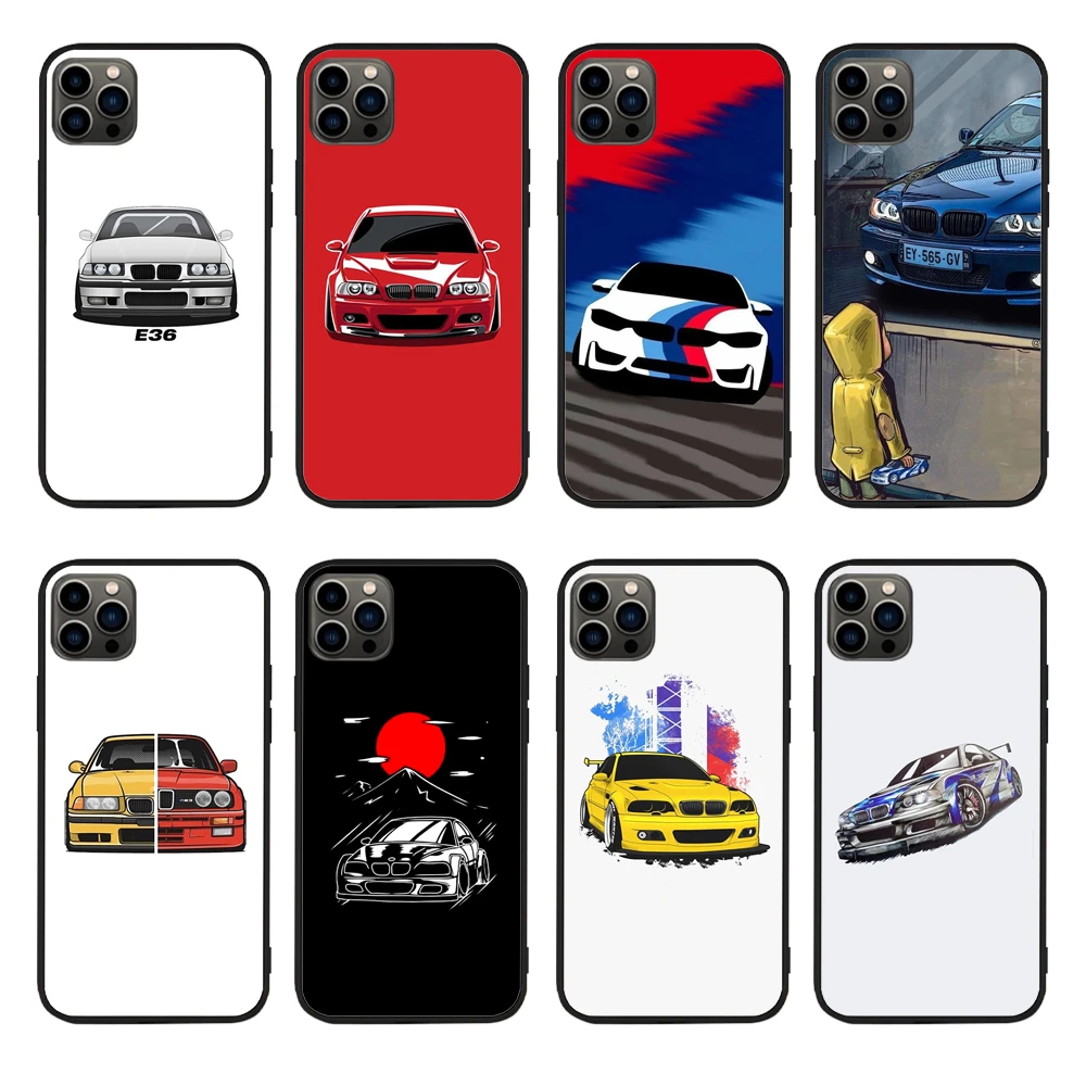 apple iphone 13 pro case For iPhone E36 E46 Soft TPU Border Apple iPhone 13 12 11 Pro Max Mini X XR XS Max 7 8 Plus Non-slip Cover best cases for iphone 13 pro 