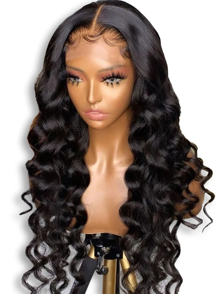 Human Hair Wig Loose Deep Wave 13x6 HD Lace Frontal Brazilian Curly