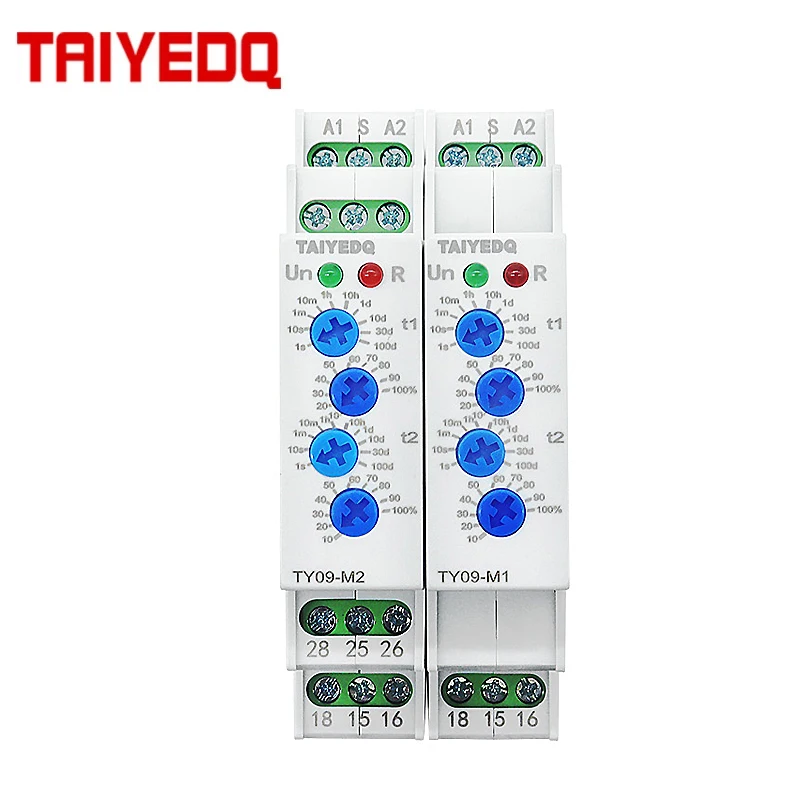 Interruptor de Relé Cíclico do Temporizador do Atraso Ty09-m1 m2 Spdt 220v 16a ca Dc12v240v 50hz 60hz 0.1s100 Dias Trilho do Ruído de 2spdt