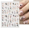 Heallor Graffiti Strips Nail Stickers for Women Nail Art Decorations Rose Gold Abstract Line Spring 3D Slider for Manicure Polis 3