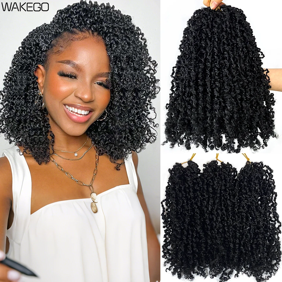 Bohemian Yanky Twist Crochet Hair 12 8 Inch Natural Black Small