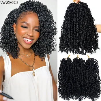 Bohemian Yanky Twist Crochet Hair 12 8 Inch Natural Black Small Curly Twist Crochet Hair for Senegalese Twist Braids for Women 1