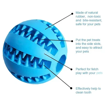 Dog Toy Ball Interactive Rubber Balls Puppy Chewing Toys Pet Tooth Cleaning Ball Cats Pets Food Treat Feeder Silicone Balls Toy 5