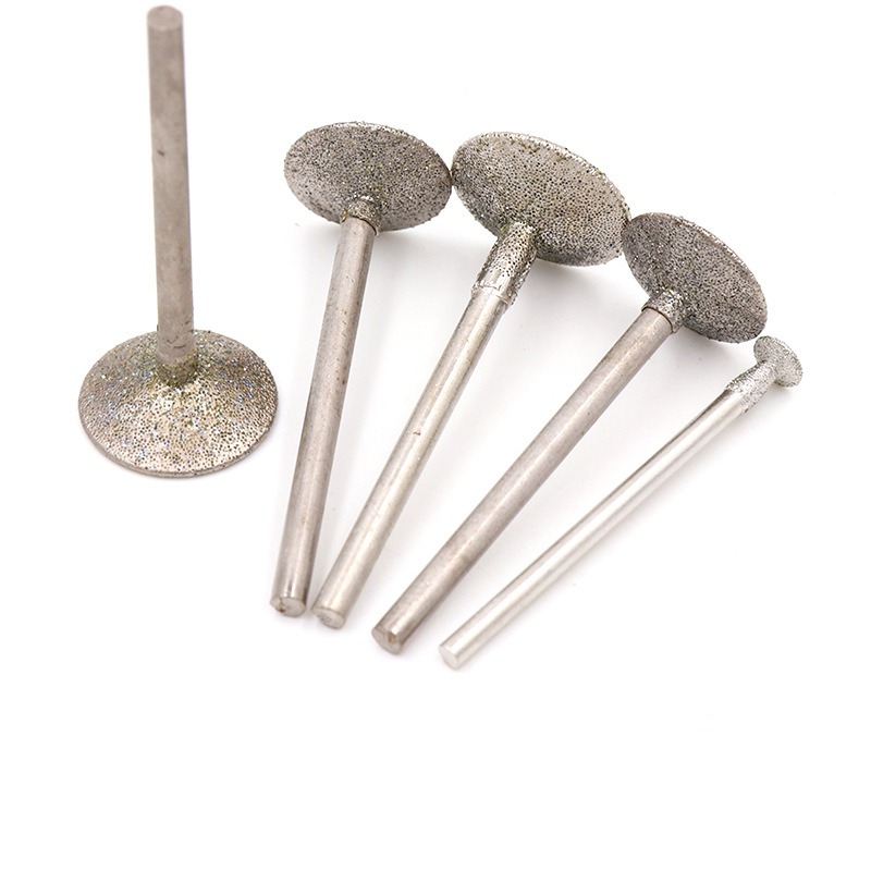 Diamond Grinding Head Nail Head 2.35/3mm Shank 60 Grit H Needle Hook Thallium Electric Grinding Accessories Jade Carving Tools