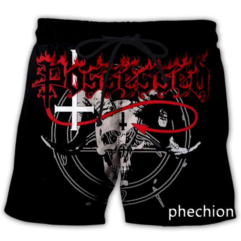 

phechion New Men/Women Possessed Rock Band 3D Printed Casual Shorts Fashion Streetwear Men Loose Sporting Shorts A334