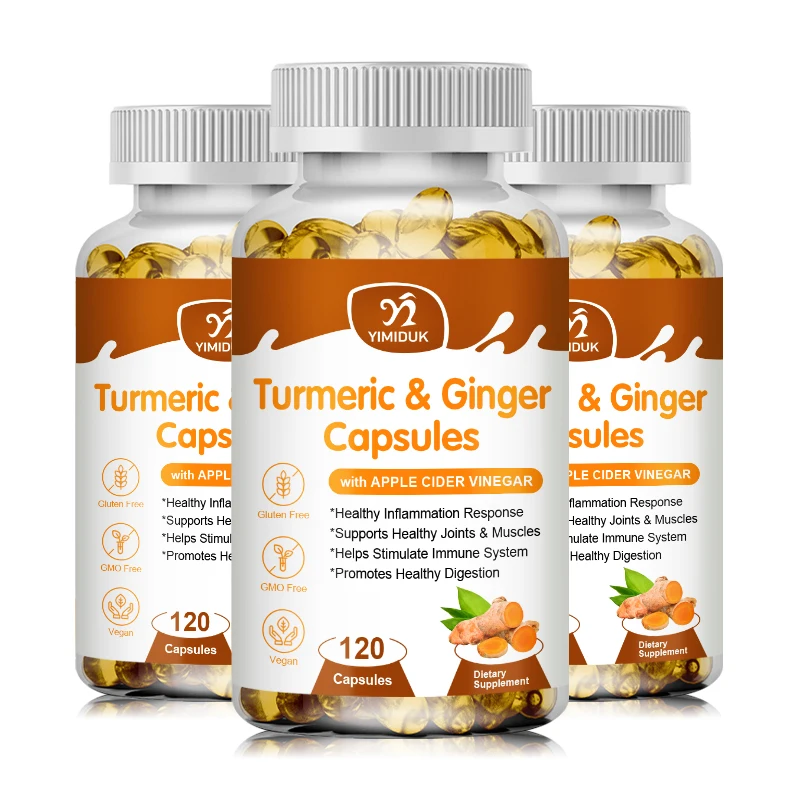Turmeric & Ginger Capsules Organic Black Pepper, Apple Cider Vinegar