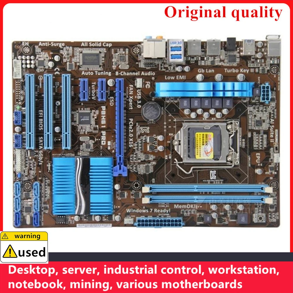

Используется для материнских плат P8H61 PRO LGA 1155 DDR3 16 ГБ PCI-E2.0 ATX для Intel H61 десктопная материнская плата SATA II USB2.0