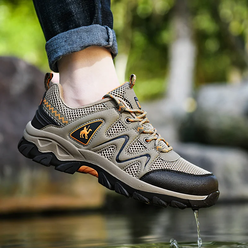 Hot sale Spring Men Hiking Shoes Outdoor Sneakers Non-slip Travel Climbing Sneakers Man Breathable Sports Trekking Shoes Men New
