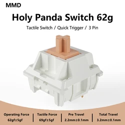 Enhanced Tactile Mechanical Keyboard Switch - Factory Lubed, RGB SMD, 62g Actuation - 70PCS (Holy Panda-62g)