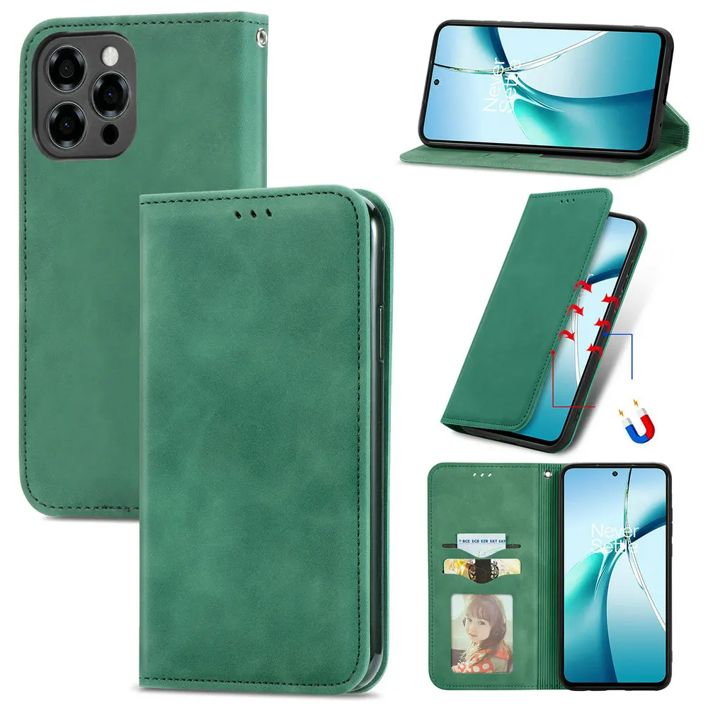 Luxury Smooth Leather Card Wallet Stand with Magnetic Flip Cover